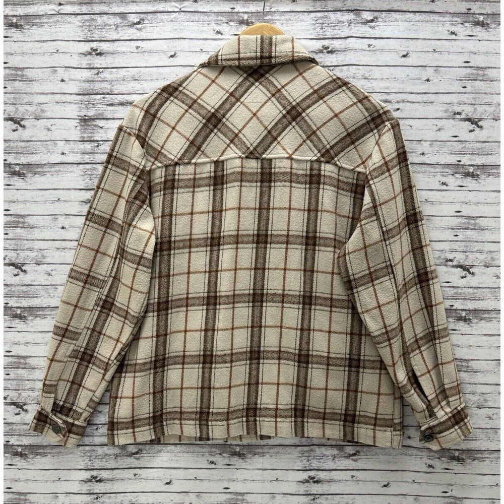 Velvet Heart Women's Plaid Shacket Small Beige Brown Tan - Picture 3 of 7